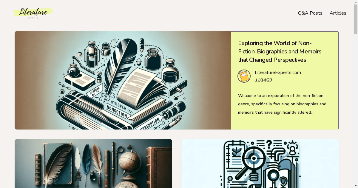 New Literary Platform LiteratureExperts.com Launches to Connect Readers with Expert Insights